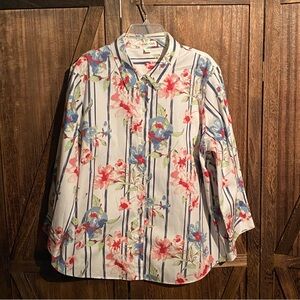 Coldwater Creek Floral Button Down Shirt